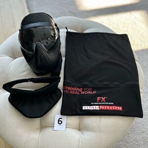 Simunitions FX 8000 Paintball Airsoft Protective Gear Helmet Throat Guard w/ Bag